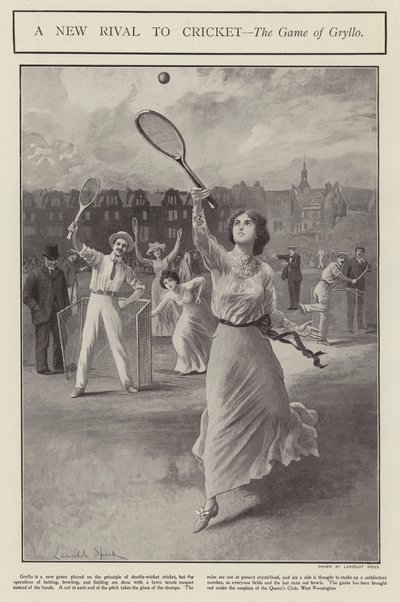 En ny rival til cricket - spillet Grylo (litho) af Lancelot Speed
