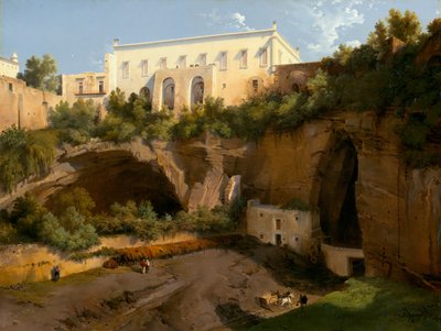 Udsigt over en villa, Pizzofalcone, Napoli af Lancelot Théodore Turpin de Crissé de Crissé