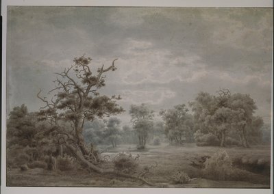 Skovlandskab fra Düsseldorf af Lars Hertervig