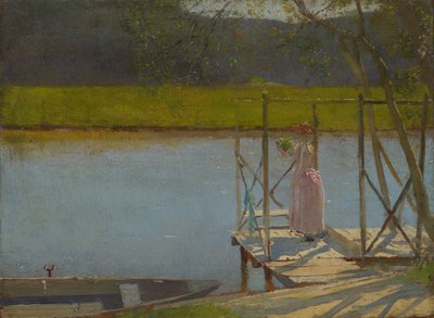 Kvinde ved siden af en båd, ca. 1875-85 af Laszlo Mednyanszky