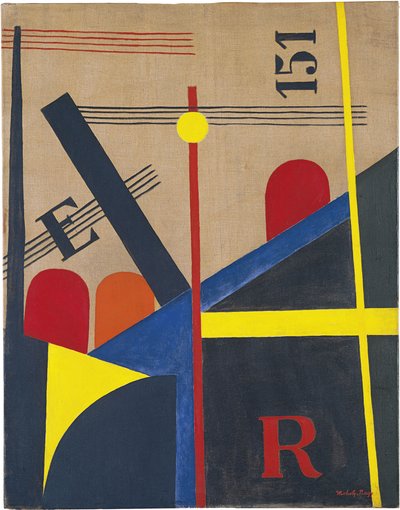 Stort Jernbanemaleri, 1920 af Laszlo Moholy Nagy