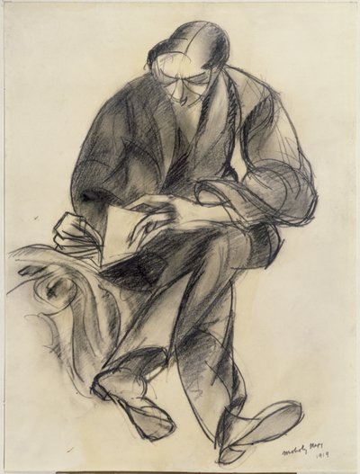 Siddende figurlæsning, 1919 af Laszlo Moholy Nagy