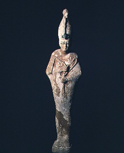 Gesso dækket træfigur af Osiris, Saite-perioden, 664-525 f.Kr. (træ og gesso) af Late Period Egyptian