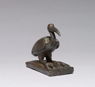Ibis, 664-30 f.Kr. (bronze, solid støbt, med guldrige indlæg) af Late Period Egyptian