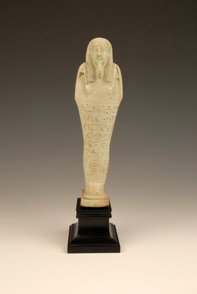 Shabti af Imhotep, 380-342 f.Kr. (fajance og grøn glasur) af Late Period Egyptian