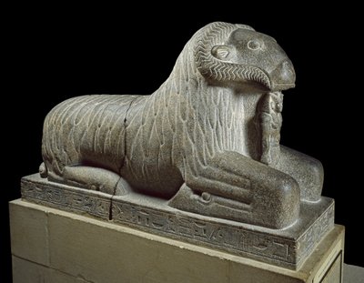 Statue af Amuns vædder, ca. 680 f.Kr. (granit) af Late Period Egyptian