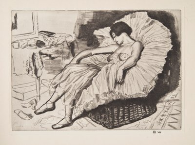 Danser Sovende, pub. 1925. af Laura Knight