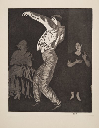 Spansk danserinde nr. II, pub. 1923. af Laura Knight