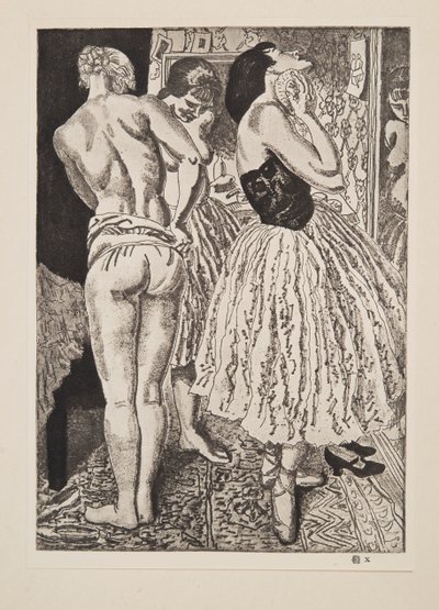 Three Graces of the Ballet, pub. 1927. af Laura Knight