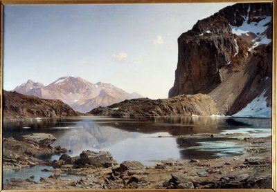 Eychauda-søen i Alperne. Maleri af Laurent Guetal (1841-1892) af Laurent Guétal