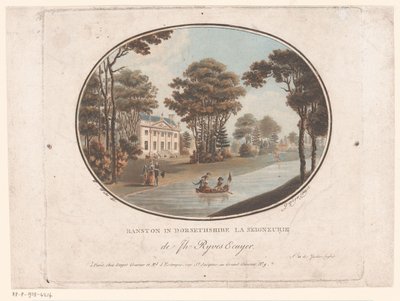 Udsigt over Ranston i Dorsetshire Ranston i Dorsethshire La Seigneurie de Jh Ryves Ecuyer. (titel på objekt) Jardins Anglais (serietitel på objekt) English Gardens (serietitel) af Laurent Guyot