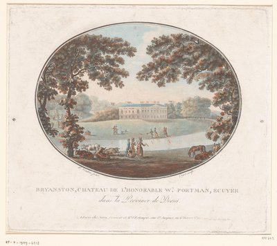 Udsigt over Sir William Portmans landsted ved Bryanston Bryanston, Chateau de l