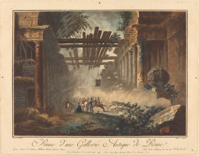 Ruin af et gammelt galleri i Rom af Laurent Guyot after Hubert Robert