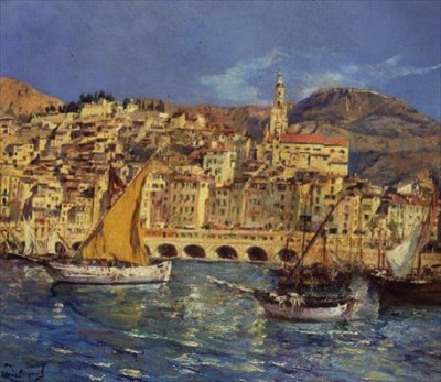 Byen Menton, Sydfrankrig af Laurent Lucien Gsell