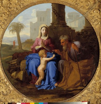 Jomfru og barn med Saint Joseph-maleri af Laurent de La Hyre (1606-1656) af Laurent de la Hyre