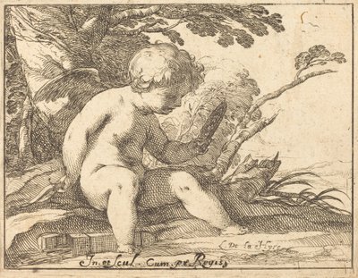 Amor kigger i et spejl af Laurent de la Hyre