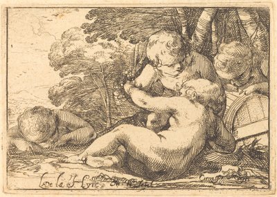 Fire Bacchic Børn af Laurent de la Hyre