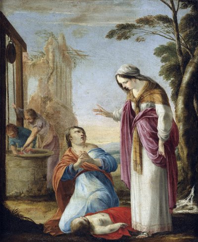 Sankt Elizabeth af Ungarn (1207-1231) - Sankt Elizabeth af Thüringen - Miraklet af Sankt Elizabeth af Thüringen - Maleri af Laurent de La Hyre (1606-1656) - Olie på lærred, 77,5x64 - Privat samling af Laurent de la Hyre