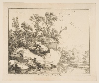 The Covered Rocks, 1640. af Laurent de la Hyre