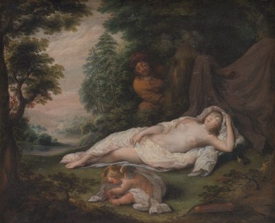 Sovende nymfe set af en mand af Laurentius de Neter