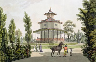 Udsigt over det kinesiske sommerhus, Palace of Lichtenstein ved Eisgrub, indgraveret af Johann Ziegler (ca. 1750-c. 1812), 1792 af Laurenz Janscha
