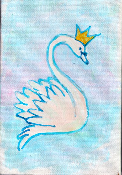 Swan King, 2025 (akryl på lærred) af Laurie Michaels