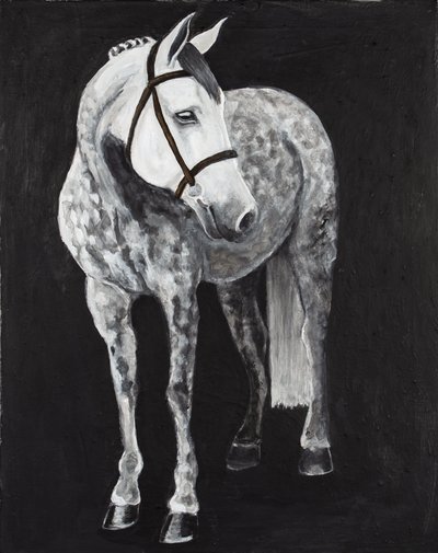 White Horse 2, ca. 2024 (akryl på lærred) af Laurie Michaels