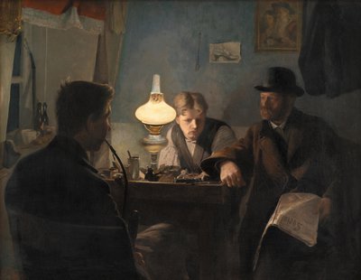 Et besøg i skomagerforretningen, 1885. af Laurits Andersen Ring