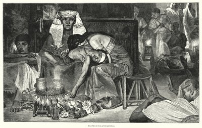 Den førstefødtes død: den sidste af Egyptens ti plager (litho) af Lawrence (after) Alma Tadema