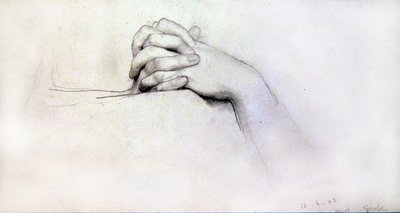 Undersøgelse af hænder - Miss Goold af Lawrence Alma Tadema