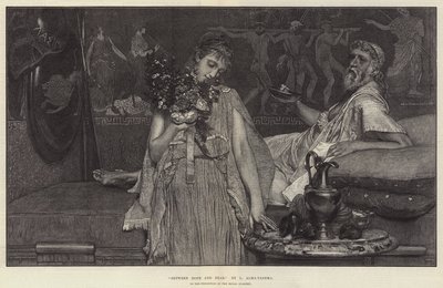 Mellem håb og frygt, i udstillingen på Det Kongelige Akademi af Lawrence Alma Tadema