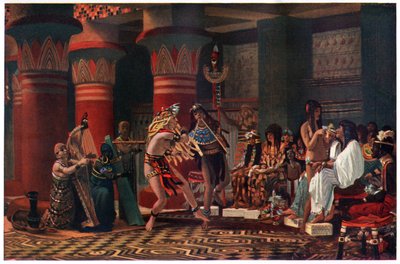 Tidsfordriv i det gamle Egypten for tre tusinde år siden, illustration fra 