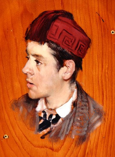 Sir Herbert Thompson, Bart., ca. 1877 (olie på panel) af Lawrence Alma Tadema