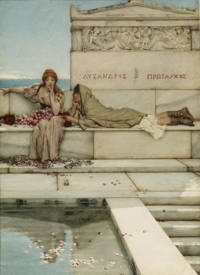 Xanthe og Phaon, 1883 (wc på papir) af Lawrence Alma Tadema