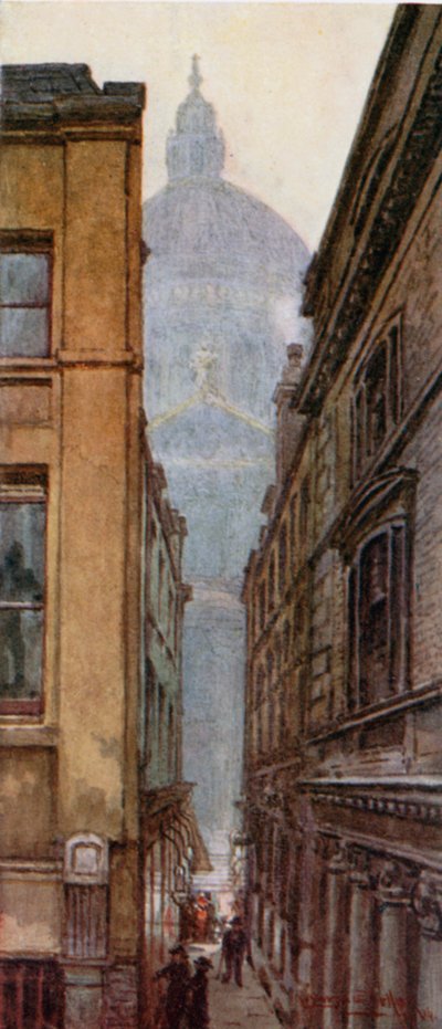 Domen (nordre tværskib) fra Paternoster Row (farvelitografi) af Lawrence Deller
