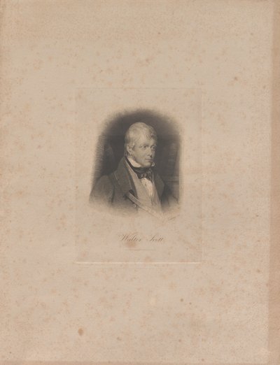 Portræt af den historiske romanforfatter og digter Sir Walter Scott 1771-1832, ca. 1840. af Lazarus Gottlieb Sichling