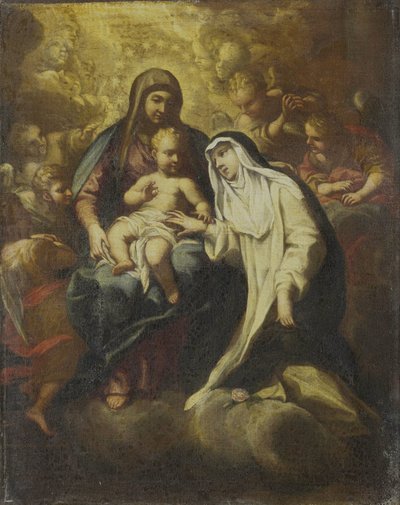 Sankt Rose af Limas mystiske ægteskab af Lazzaro Baldi (attributed to)