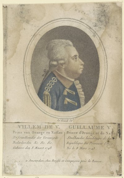 Portræt af William V, Prins af Orange-Nassau af Le Grand