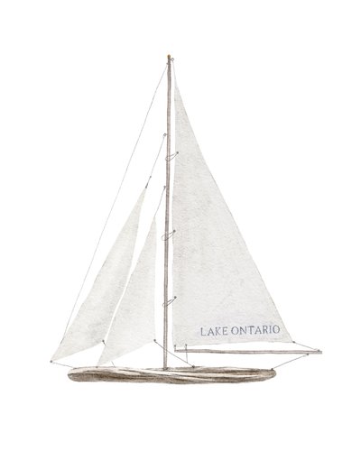 Lake Ontario Sailboat, ca. 2022 (blandede medier) af Leah Straatsma