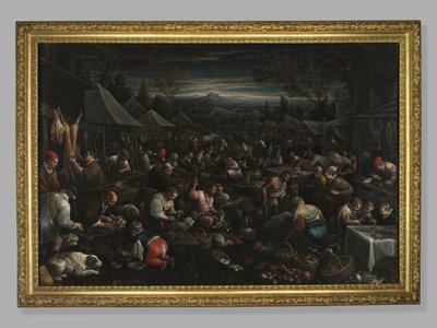 Lille Marked, ca. 1580-82 af Leandro da Ponte Bassano