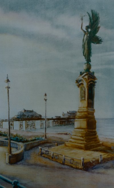 Angel of Hove, 2000 (olie på papir) Brighton-statuen af Lee Campbell
