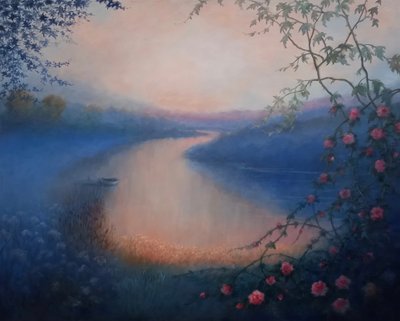 Bramble Roses, 2025 (olie på lærred) af Lee Campbell