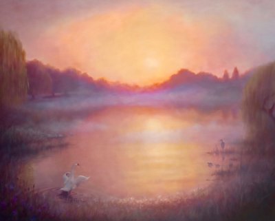 Misty River Morning, 2023 af Lee Campbell