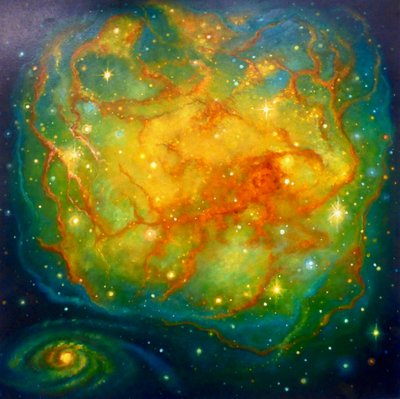 Nebula Emarald, 2023 (olie på lærred) af Lee Campbell