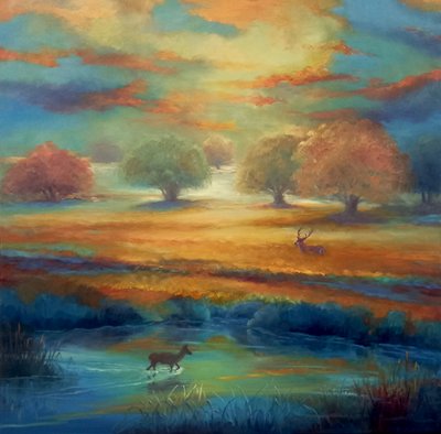 Richmond Park, Grøn og guld, 2021 af Lee Campbell