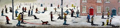 Out and About, 2015, (Akryl og blæk på træ) af Lee Sellers