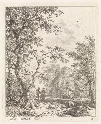 To vandrere på en gård Landskaber med figurer (serietitel) af Leendert Overbeek