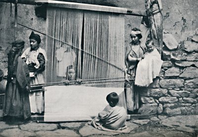 Kabylske vævere og indfødt væv, Nordalgeriet, 1912 af Legrand
