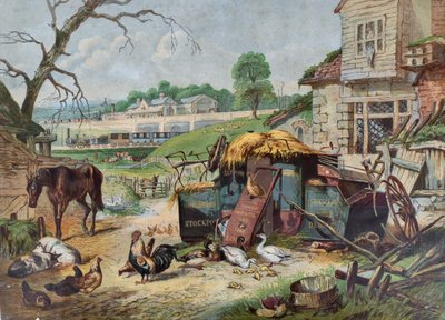 Fortid og nutid, ca. 1860 (træsnit på papir) af Leighton Bros