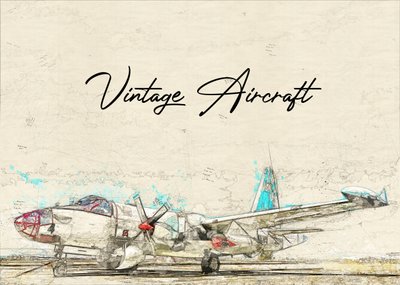 Tegning af et gammelt fly af Lembayung senja studio [Vintage Poster]